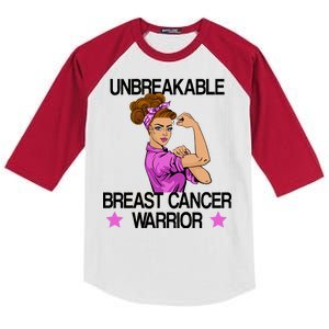 Unbreakable Breast Cancer Warrior Kids Colorblock Raglan Jersey