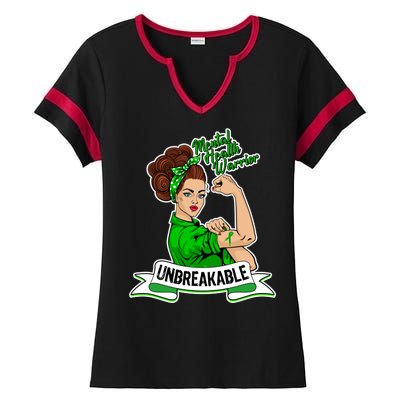 Unbreakable Mental Health Warrior Ladies Halftime Notch Neck Tee