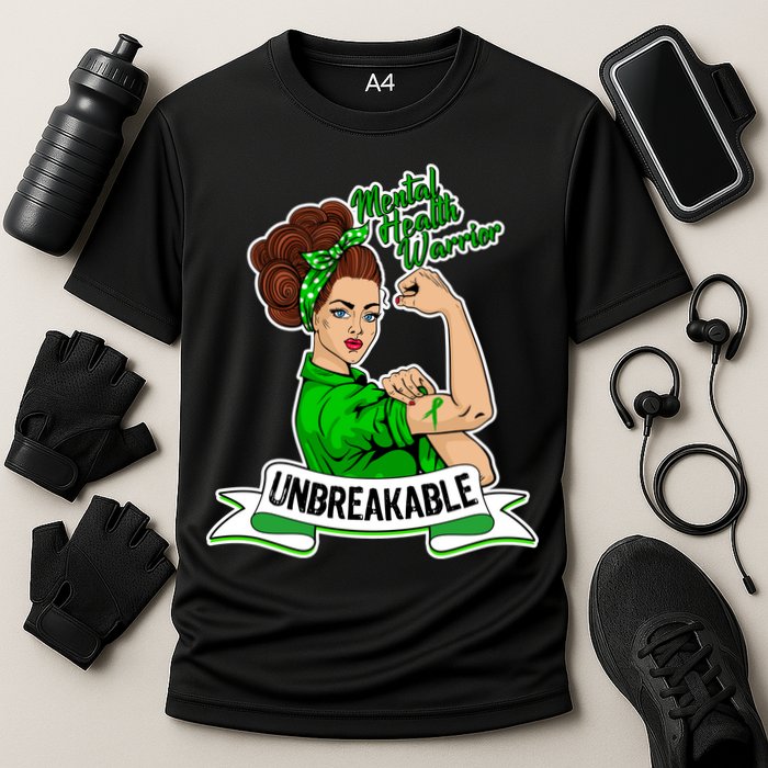 Unbreakable Mental Health Warrior Cooling Performance Crew T-Shirt