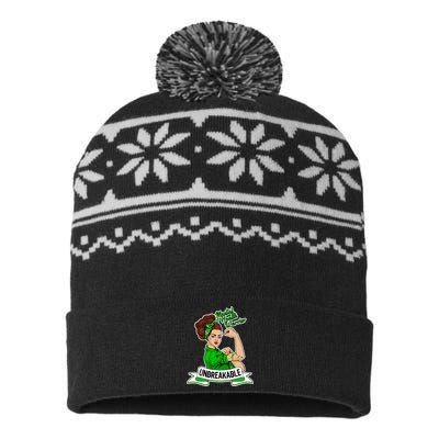 Unbreakable Mental Health Warrior USA-Made Snowflake Beanie