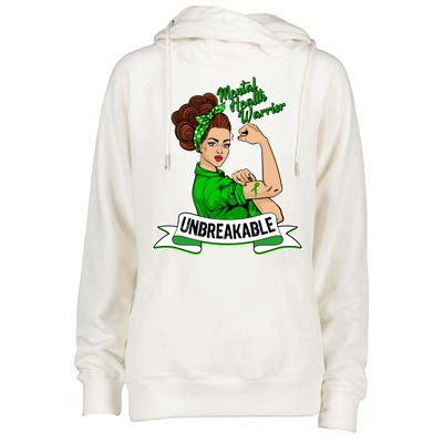 Unbreakable Mental Health Warrior Womens Funnel Neck Pullover Hood