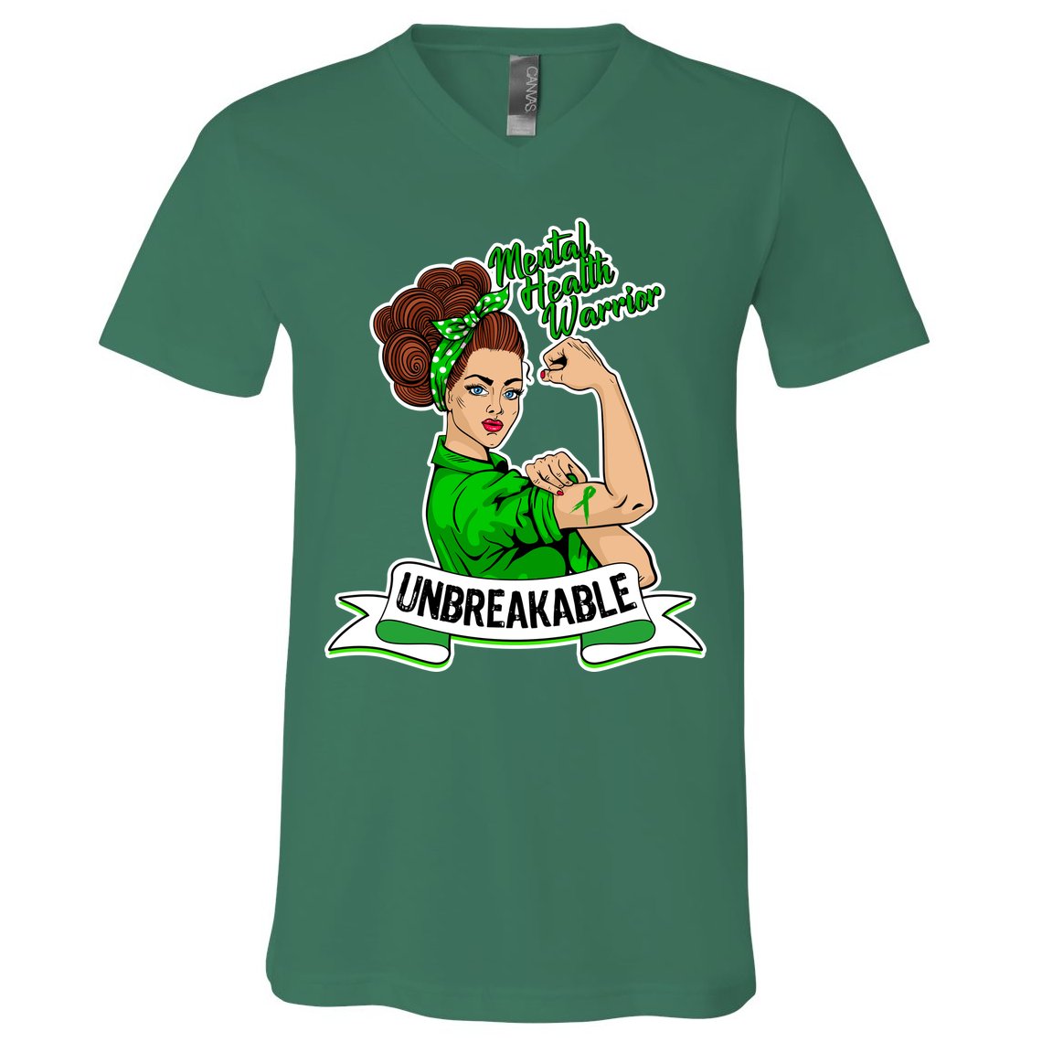 Unbreakable Mental Health Warrior V-Neck T-Shirt