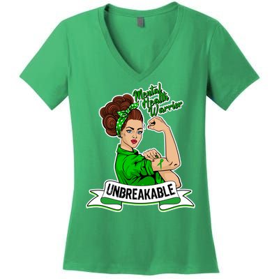 Unbreakable Mental Health Warrior Women's V-Neck T-Shirt