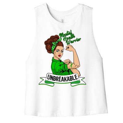 Unbreakable Mental Health Warrior Women's Racerback Cropped Tank