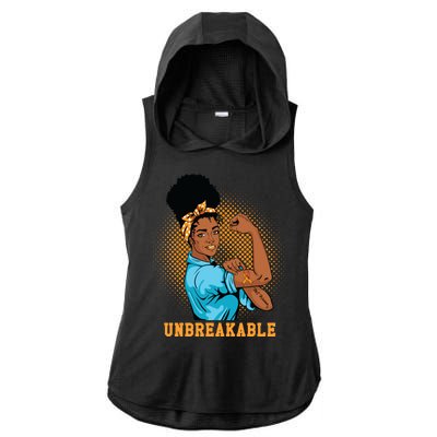 Unbreakable MS Warrior Ladies PosiCharge Tri-Blend Wicking Draft Hoodie Tank