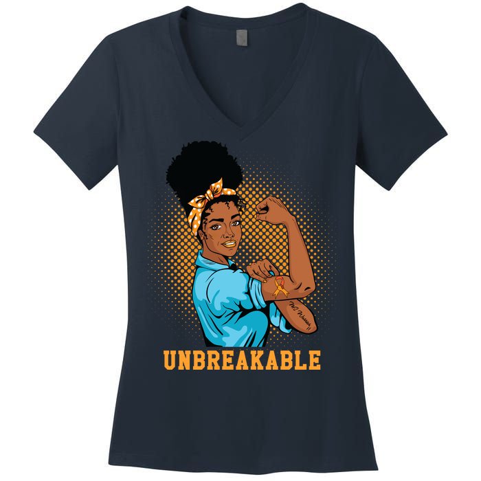 Unbreakable MS Warrior Women's V-Neck T-Shirt