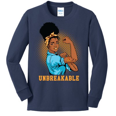 Unbreakable MS Warrior Kids Long Sleeve Shirt