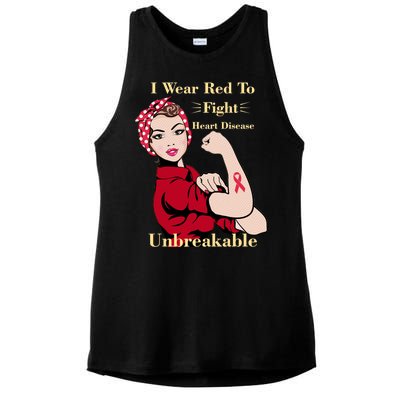 Unbreakable Wear Red To Fight Heart Disease Ladies PosiCharge Tri-Blend Wicking Tank