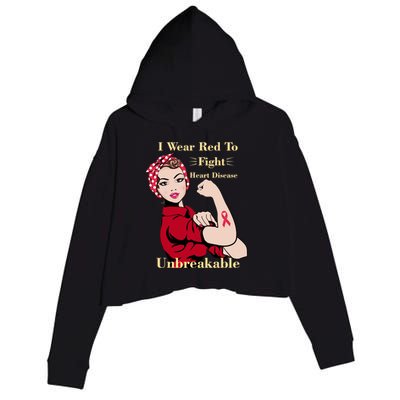 Unbreakable Wear Red To Fight Heart Disease Crop Fleece Hoodie