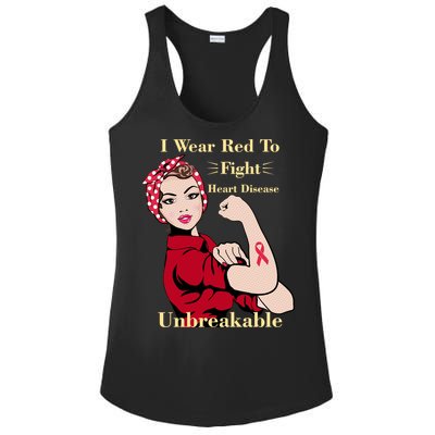 Unbreakable Wear Red To Fight Heart Disease Ladies PosiCharge Competitor Racerback Tank