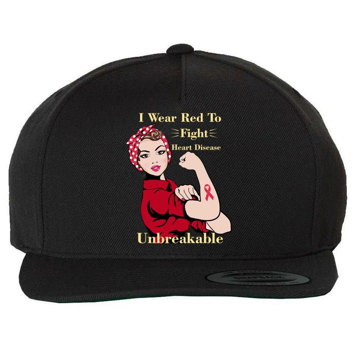 Unbreakable Wear Red To Fight Heart Disease Wool Snapback Cap