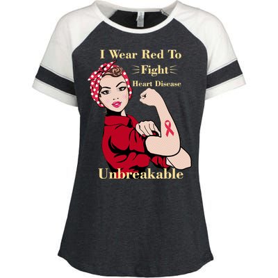 Unbreakable Wear Red To Fight Heart Disease Enza Ladies Jersey Colorblock Tee