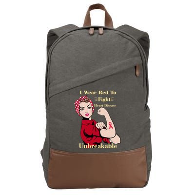 Unbreakable Wear Red To Fight Heart Disease Cotton Canvas Backpack
