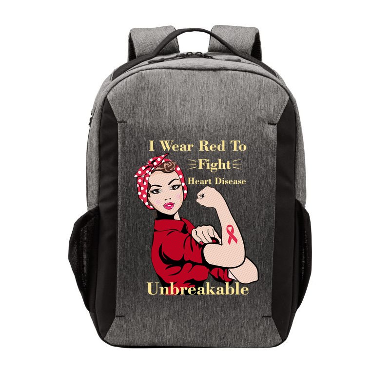 Unbreakable Wear Red To Fight Heart Disease Vector Backpack