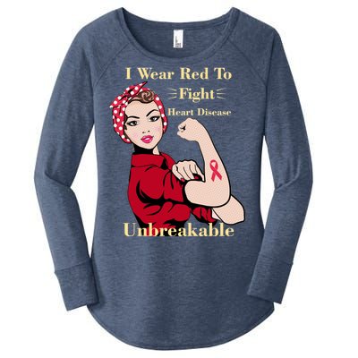 Unbreakable Wear Red To Fight Heart Disease Women's Perfect Tri Tunic Long Sleeve Shirt