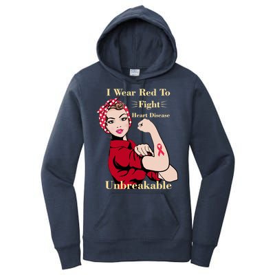 Unbreakable Wear Red To Fight Heart Disease Women's Pullover Hoodie