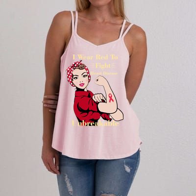 Unbreakable Wear Red To Fight Heart Disease Women's Strappy Tank