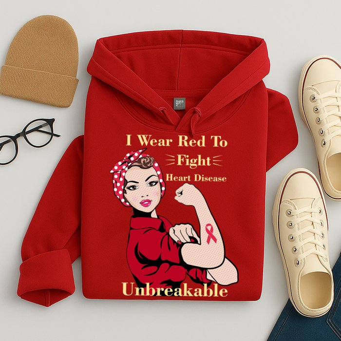 Unbreakable Wear Red To Fight Heart Disease Hoodie