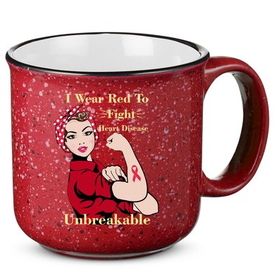 Unbreakable Wear Red To Fight Heart Disease 15oz Campfire Ceramic Mug