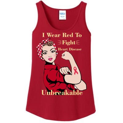 Unbreakable Wear Red To Fight Heart Disease Ladies Essential Tank