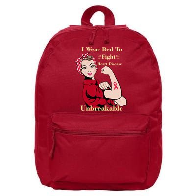 Unbreakable Wear Red To Fight Heart Disease 16 in Basic Backpack