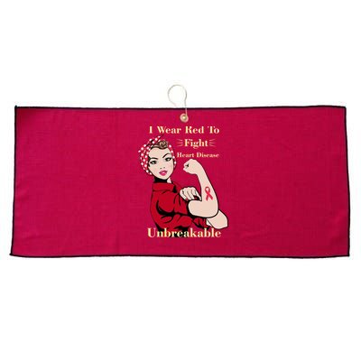 Unbreakable Wear Red To Fight Heart Disease Large Microfiber Waffle Golf Towel