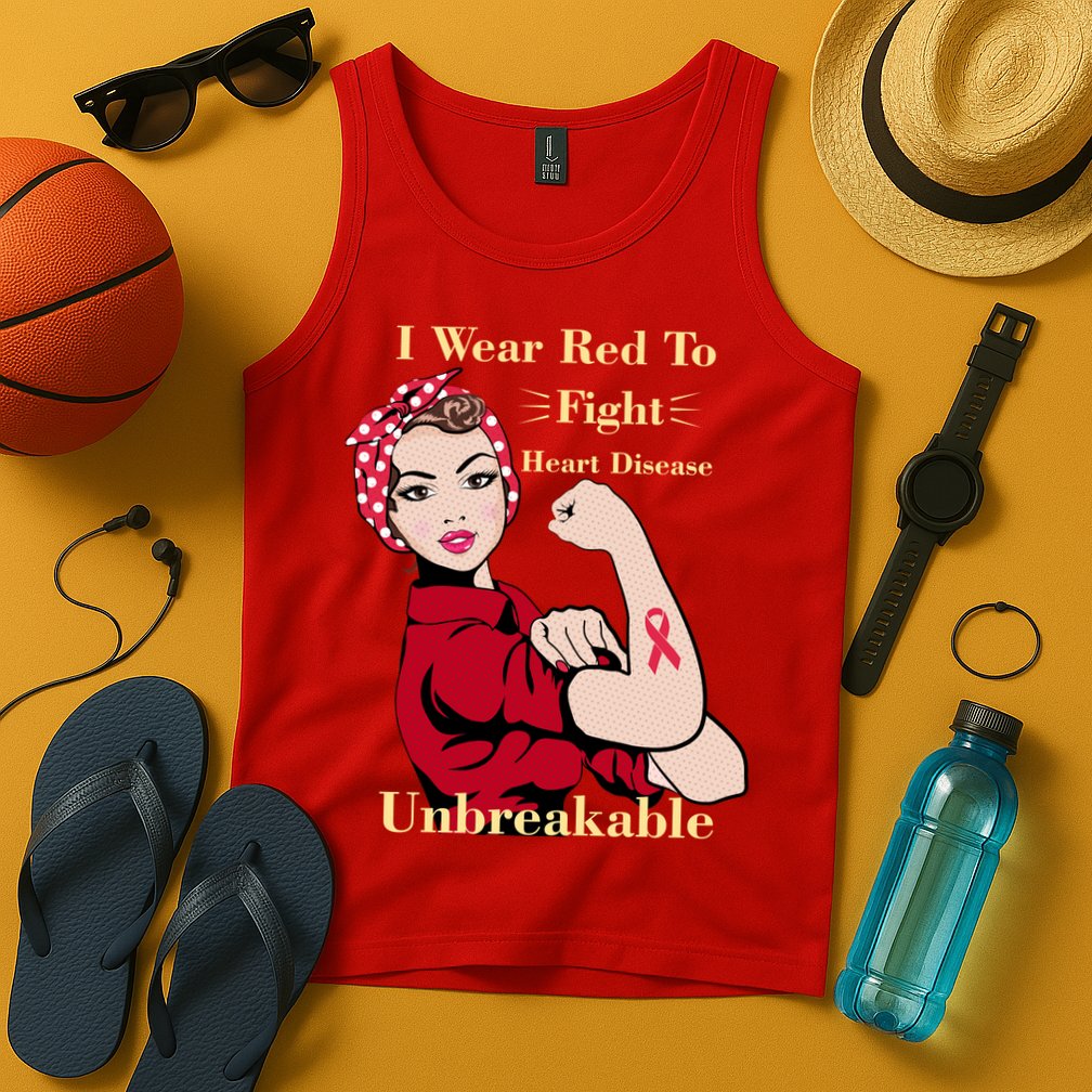 Unbreakable Wear Red To Fight Heart Disease Tank Top