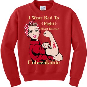 Unbreakable Wear Red To Fight Heart Disease Kids Sweatshirt