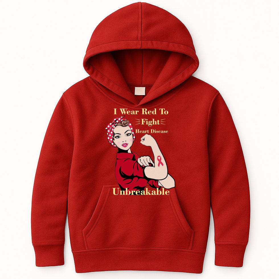 Unbreakable Wear Red To Fight Heart Disease Kids Hoodie