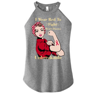 Unbreakable Wear Red To Fight Heart Disease Women's Perfect Tri Rocker Tank