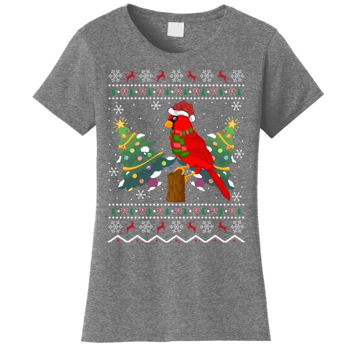 Ugly Northern Cardinal Christmas Northern Cardinal Xmas Gift Women's T-Shirt