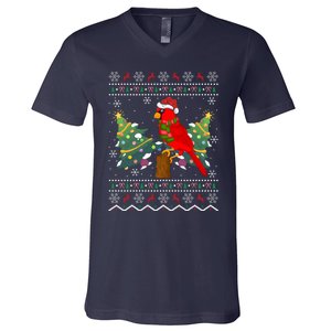 Ugly Northern Cardinal Christmas Northern Cardinal Xmas Gift V-Neck T-Shirt