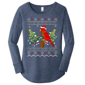 Ugly Northern Cardinal Christmas Northern Cardinal Xmas Gift Women's Perfect Tri Tunic Long Sleeve Shirt