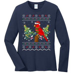 Ugly Northern Cardinal Christmas Northern Cardinal Xmas Gift Ladies Long Sleeve Shirt