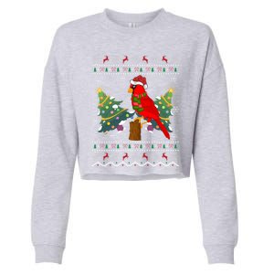 Ugly Northern Cardinal Christmas Northern Cardinal Xmas Gift Cropped Pullover Crew