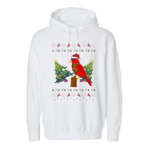 Ugly Northern Cardinal Christmas Northern Cardinal Xmas Gift Garment-Dyed Fleece Hoodie