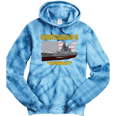 Uss North Carolina Bb55 Battleship & Ww2 American Warship Tie Dye Hoodie