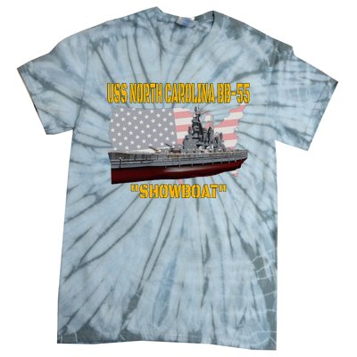 Uss North Carolina Bb55 Battleship & Ww2 American Warship Tie-Dye T-Shirt