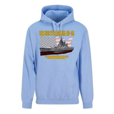 Uss North Carolina Bb55 Battleship & Ww2 American Warship Unisex Surf Hoodie