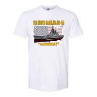 Uss North Carolina Bb55 Battleship & Ww2 American Warship Softstyle CVC T-Shirt