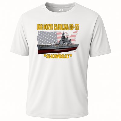 Uss North Carolina Bb55 Battleship & Ww2 American Warship Cooling Performance Crew T-Shirt