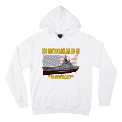 Uss North Carolina Bb55 Battleship & Ww2 American Warship Hoodie