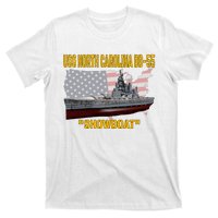 Uss North Carolina Bb55 Battleship & Ww2 American Warship T-Shirt