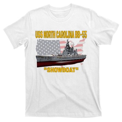 Uss North Carolina Bb55 Battleship & Ww2 American Warship T-Shirt