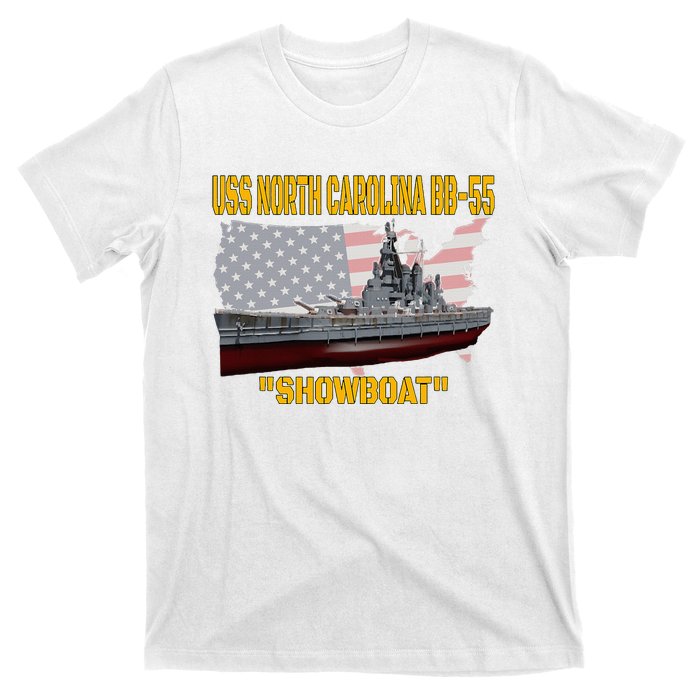 Uss North Carolina Bb55 Battleship & Ww2 American Warship T-Shirt