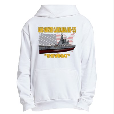 Uss North Carolina Bb55 Battleship & Ww2 American Warship Urban Pullover Hoodie