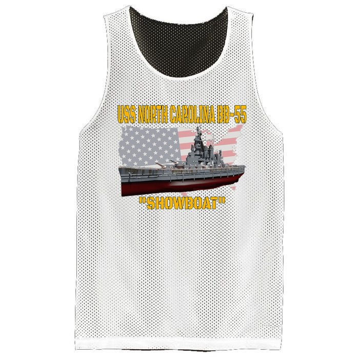 Uss North Carolina Bb55 Battleship & Ww2 American Warship Mesh Reversible Basketball Jersey Tank