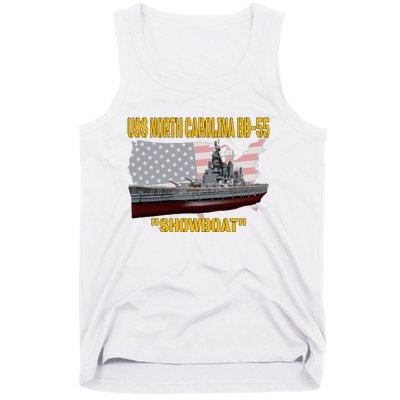 Uss North Carolina Bb55 Battleship & Ww2 American Warship Tank Top