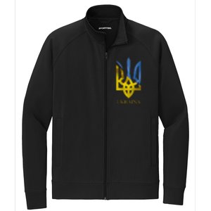 Ukraine National Coat Of Arms Ukraina Ukrainian Trident Stretch Full-Zip Cadet Jacket