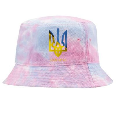 Ukraine National Coat Of Arms Ukraina Ukrainian Trident Tie-Dyed Bucket Hat